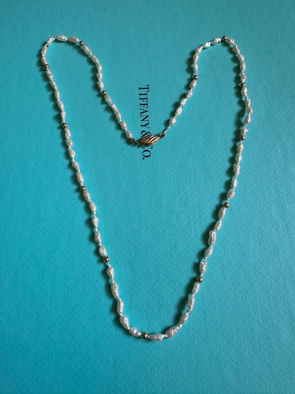 Vintage Genuine Rice Pearl 14k GF Elegant Necklace